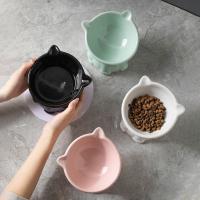 Dispensador de alimentos, cuenco de cerámica para gatos, bonito y creativo cuenco de base alta para mascotas, antivuelco, multiusos, alimentador para beber para mascotas, protección del cuello - details 4