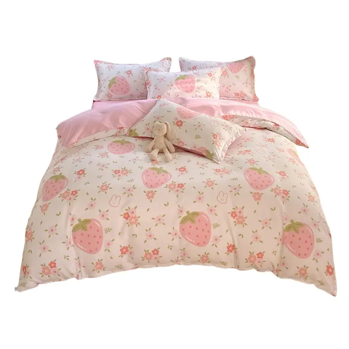 Exquisito Juego de Ropa de Cama de Algodón 4-en-1 Hojas Suaves Proporcionadas Ultra-Grasas - 1