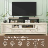 Mueble de TV para TV de 32-60",Mesa Televisión Estrecha con 2 balda,Doble Pantalla de Escritorio de Oficina,Mueble de TV para Hogar,Dormitorio,Sala de Estar,Negro Greige TVT002YB - details 3