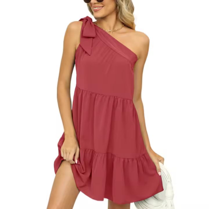 Falda corta de encaje de verano para mujer, ropa informal a la moda, cuello cruzado de una sola línea - 1