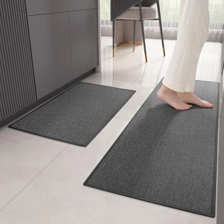 Alfombra de Cocina Lavable Antideslizante 43.5 x 200 cm Resistente a las Manchas para Cocina, Comedor, Lavabo y Pasillo Gris Oscuro - 1