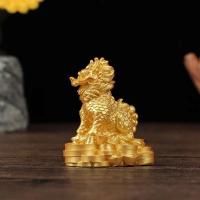 Estatua de la bestia del Dios Qilin, Fengshui Kylin Chi-lin Qilin de cobre chino, para decoración del hogar, 1 par - details 7
