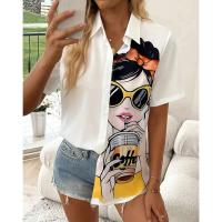 Camisa con botones delanteros para mujer, top de talla grande con un solo botón, moda de verano, Haruku Daily para mujer oficial, patrón Nw de - details 6