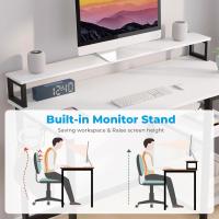 Escritorio de Ordenador con Soporte de Monitor Escritorio de Oficina con Estantes de Almacenamiento Ajustables Pequeño Escritorio Reversible para el Estudio Beige - details 12