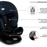 Silla de coche ajustable I-SIZE 40-150 cm con Isofix Asiento de bebé para niños Negro 360º - details 7