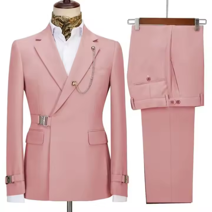 Tre de Man Diseño Italiano Traje de Boda y Fiesta Pantalones Uste Delgado Moda 2025 - 1