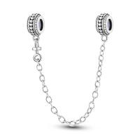 Cadena de Seguridad en Forma de Cruz Original 925 Plata Esterlina con Cuentas Ajuste para Pulsera Diy Joyería de Damas Regalo de Cumpleaños - details 5