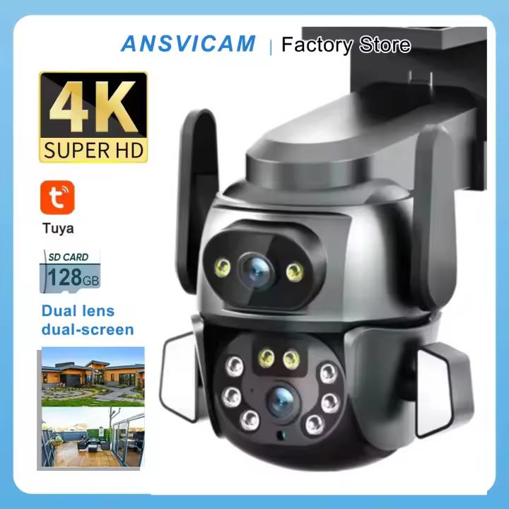 ANSVICAM Cámara de Seguridad Inteligente 4K 8MP Dual Pantalla Seguimiento Automático - 1
