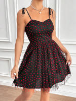 Vestido francés nuevo 2025 para mujer, estampado Love Temperament, prenda adelgazante para primavera y verano - details 2