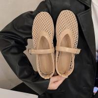En verano, usar punta redonda, hebillas rectas, informales y cómodas, zapatos planos de mujer, zapatos individuales Mary Jane recortados, zapatos de red - details 0