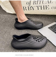 Zapatillas deportivas al aire libre material EVA suela gruesa aumentando la marea verano playa baotou agujero zapatos nuevos hombres y mujeres - details 12