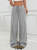 Pantalones de Algodón con Rayas para Mujer Cintura Elástica, Talla Única, Novedad de Otoño - details 7