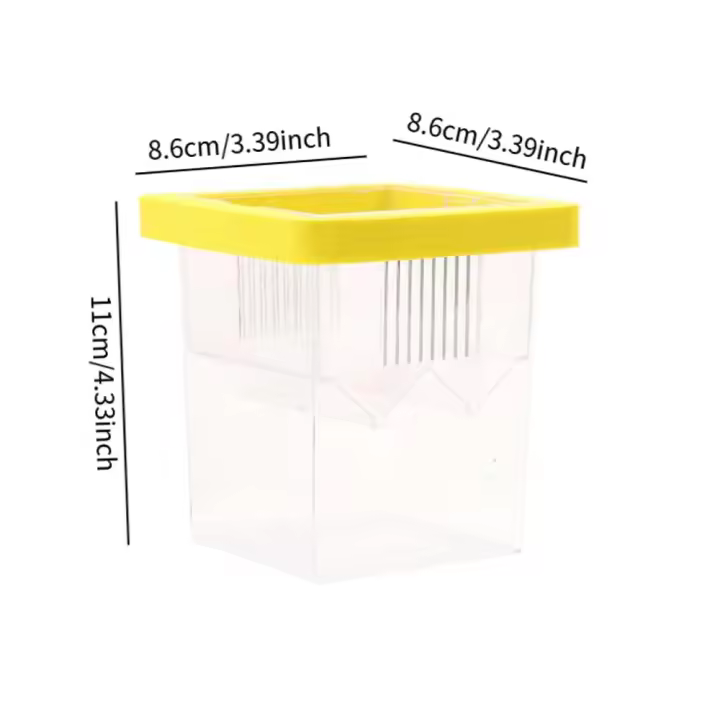 Caja de cría de peces flotante acrílica, alimentador cuadrado transparente para acuario, caja de cría de peces de acuario ajustable - 1
