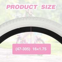 ZUKKA x 1.75 Neumático blanco, neumático de bicicleta para MTB de 16 pulgadas, bicicleta para niños, bicicleta para niños, bicicleta para estudiantes, bicicleta para niñas - details 2