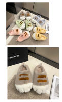 Zapatillas de casa con bolsillo grande, lindas, cálidas y resistentes al frío, de terciopelo de invierno para mujer. - details 11