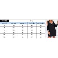 Vestido informal de manga larga con cuello en v para mujer - details 0