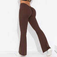 Hamidou-pantalones acampanados de Yoga para mujer, Leggings para Fitness, pantalones de cintura alta para levantar el trasero, pantalones de secado rápido para ciclismo y Fitness - details 1