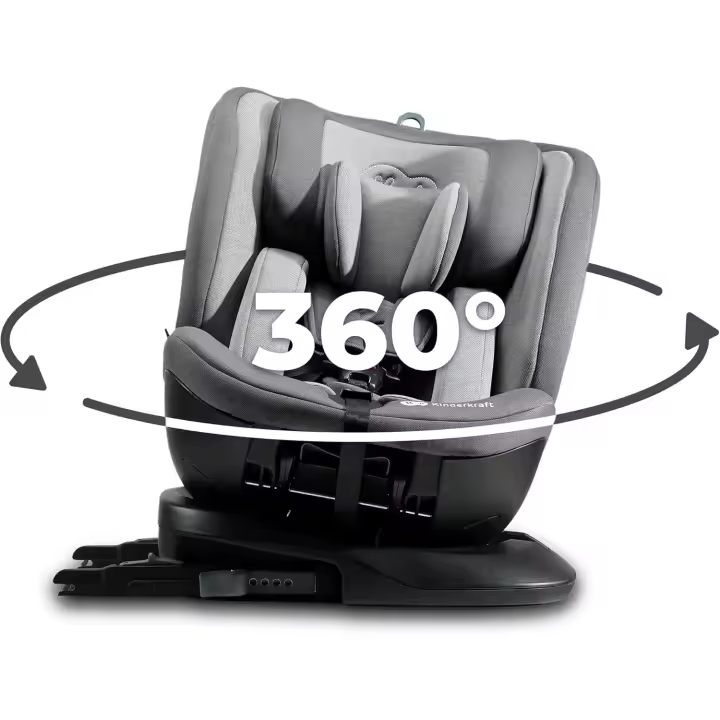 2 I-Size, Silla de coche, Isofix, Silla coche bebé, para niños, Ajustable, 5 posiciones, Sillade, para coche, Asiento de coche, Giratoria 360º, Grupo 0+/1/2/3, 0-36 kg, Gris - 1