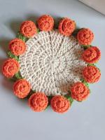 Kit de posavasos de ramo de rosas tejido a manodiyManteles individuales terminados - details 5
