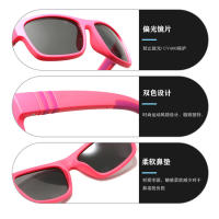 Nuevas gafas de sol polarizadas deportivas para niños, gafas de sol de silicona para montar al aire libre para niños - details 6