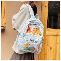 Mochila bonita de capibara de gran capacidad, mochila escolar ultraligera transpirable para estudiantes, bolsa de libros de dibujos animados de nailon - details 26