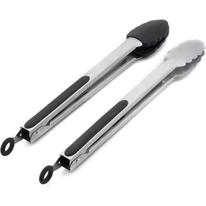 ifsecond Pinzas de Cocina Premium con Punta de Silicona de Acero Inoxidable - 1