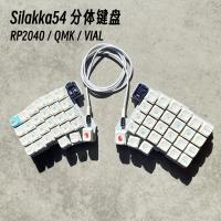 Silakka54 Teclado mecánico cableado con Wechsel caliente QMK/VIAL Control personalizado en blanco con teclas simples Ergonomía y control maestro RP2040 Accesorios para teclados de juegos - details 10