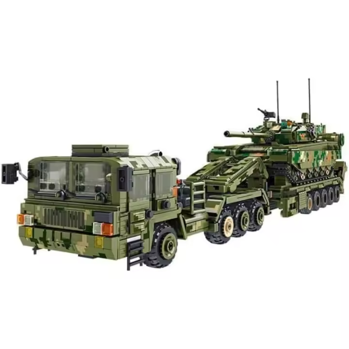 99 Juego de bloques de construcción de transportador de tanques, modelo de tanque militar, construcción de ladrillos-2784 piezas - 1