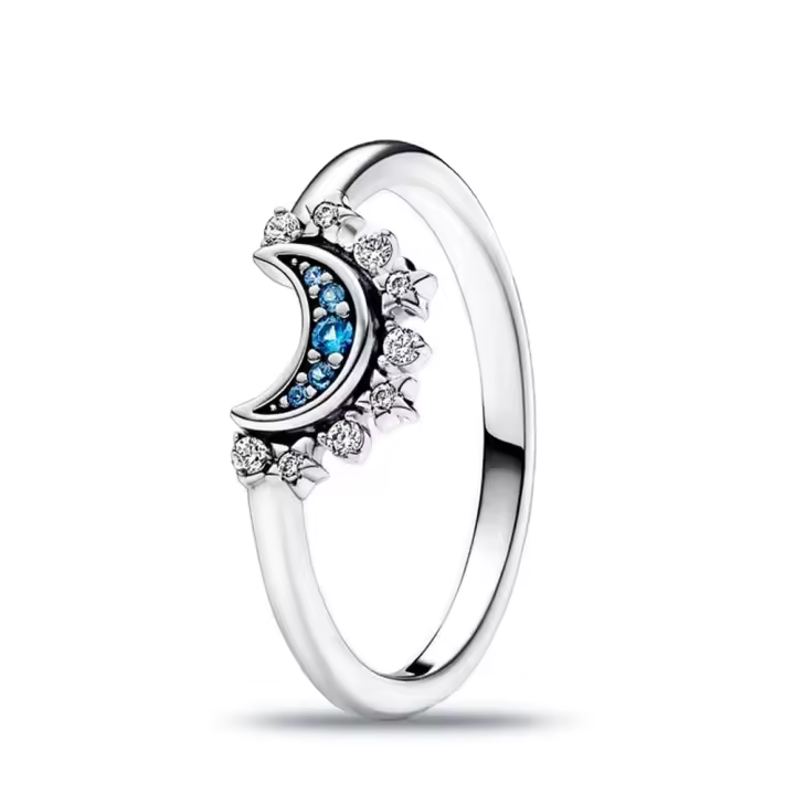 Anillo de Plata de Ley 925, anillo de corazón Rojo Elevado para Mujer, surrounded cúbica CZ, Estrella, Luna, Flor, joyería de Boda, anillos, Regalos - 1