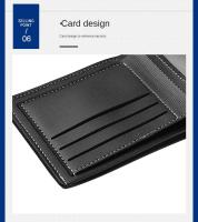 Billetera de cuero casual para hombres, billetera corta para adelgazar, plegable, clip de tarjeta juvenil - details 6