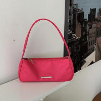 Bolso Oxford de hombro para mujer, diseño Retro, pequeño bolso con cremallera, bolso de mujer de Color sólido con asa superior - details 13