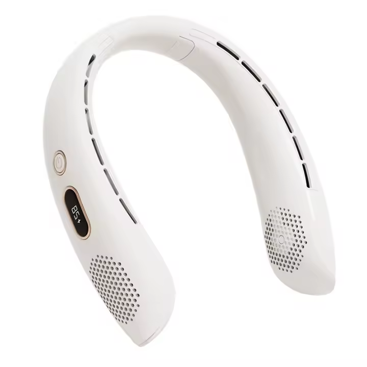 Ventilador de cuello portátil, mini ventilador USB recargable sin aspas, ventilador de cuello con LED, ventilador de cuello portátil de 3 velocidades, para oficina, hogar, viajes - 1