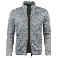 715 Suéter de punto con cremallera larga para hombre, mangas de terciopelo fino, top moderno, chaqueta grande, otoño e invierno - details 8