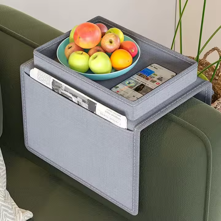 Bandeja organizadora para reposabrazos de sofá,organizador para control remoto y teléfono móvil - 1