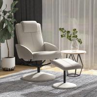 Salón Giratorio con Tapizado en PU y Estructura de Acero Carga 120 kg Butaca para Dormitorio Sala de Estar Gris - details 1