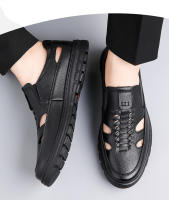 👍 🧡 🤞   Zapatos de hombre 2025 verano nuevo hueco de suela suave zapatos de cuero fresco bolsa transpirable cabeza sandalias de hombre casual cuero papá zapatos - details 5