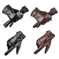 Guantes de conducción impermeables completos para invierno, guantes de cuero, pantalla táctil, forro polar térmico - details 4