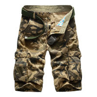 Pantalones cortos cargo de camuflaje de algodón con múltiples bolsillos para hombre - details 5