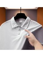 2025 tela de seda de hielo de mariposa de verano para hombre, POLO transpirable con sensación de hielo y de secado rápido. - details 4
