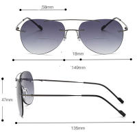 Gafas de sol de lectura bifocales sin montura, lentes de aleación de piloto Retro de doble puente, cómodas, protección UV + 0,75 a + 4 - details 1
