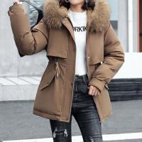 Parka cálida de invierno, abrigo de algodón polar con capucha de piel y bolsillos para clima frío al aire libre - details 4