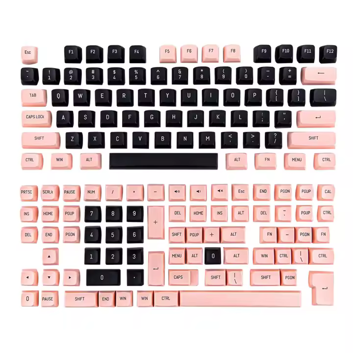 149 teclas CSA PBT Double Shot teclas en inglés, color negro y rosa, personalizadas para teclado mecánico para jugar - 1