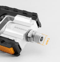 ROCKBROS-par de pedales plegables para bicicleta de montaña, pedales antideslizantes de aluminio, rodamientos autolubricantes para ciclismo - details 7