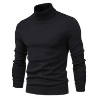 Suéter grueso de invierno de cuello alto para hombre, suéter informal de cuello alto de color sólido, cálido y ajustado, jersey de cuello alto para hombre - details 5