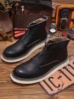 Cuero genuino de alta gama, piel de vaca de primera capa, transpirable, botas de hombre con suela blanda, zapatos de piel de vaca pura. - details 13
