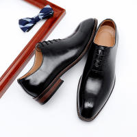 Cuero que aumenta la altura estilo británico cabeza cuadrada zapatos Oxford casuales zapatos de cuero para hombres - details 19