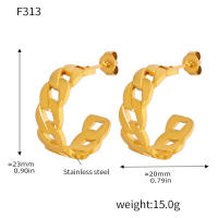 Arce anillo de cadena de metal pendientes señoras chapados en oro de moda cadena irregular personalidad tendencia colgante pendientes de joyería - details 7