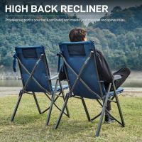 Silla de Camping Plegable Capacidad de 150 kg Respaldo Alto tamaño pequeño Plegable Silla de jardín Acolchada de Lujo con 4 Posiciones, Silla de Pesca Ajustable para balcón - details 22