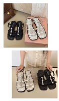 Sandalias de diamantes de imitación para mujer2025Nuevo diseño DE INTERÉS ESPECIAL DE VERANO plano para exterior sandalias romanas estilo Hada zapatos de mujer - details 11