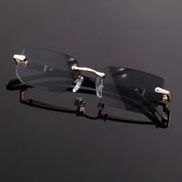 1pc Gafas de hombre cuadradas sin montura, moda casual Hip Hop, lente de PC negro con función de espejo, marco de aleación de metal precioso sin plateado, joyería decorativa para uso ordinario - details 1
